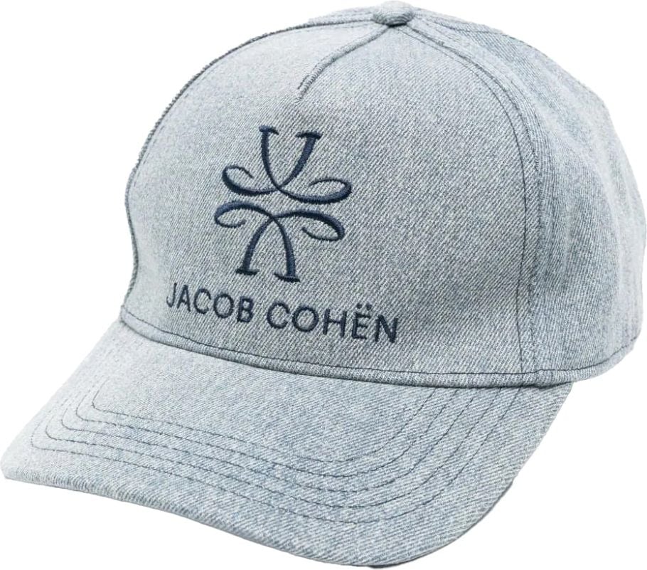 Jacob Cohen logo-embroidered denim cap Blauw