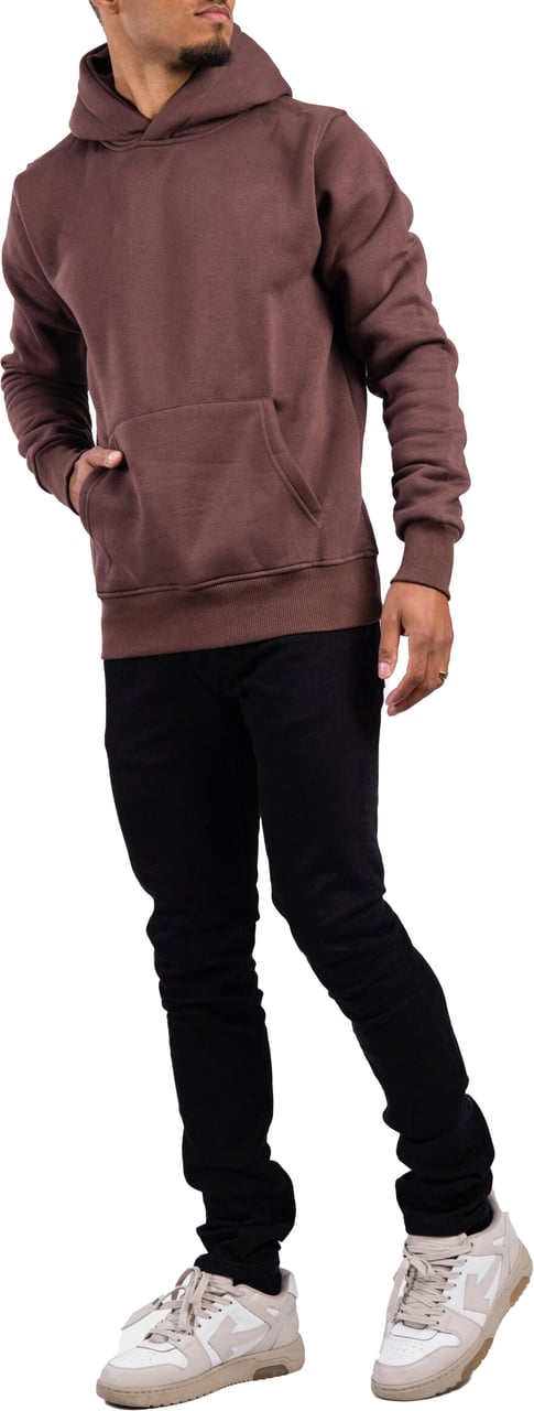 Richesse Rk Blank Hoodie Coffee Slimfit Bruin