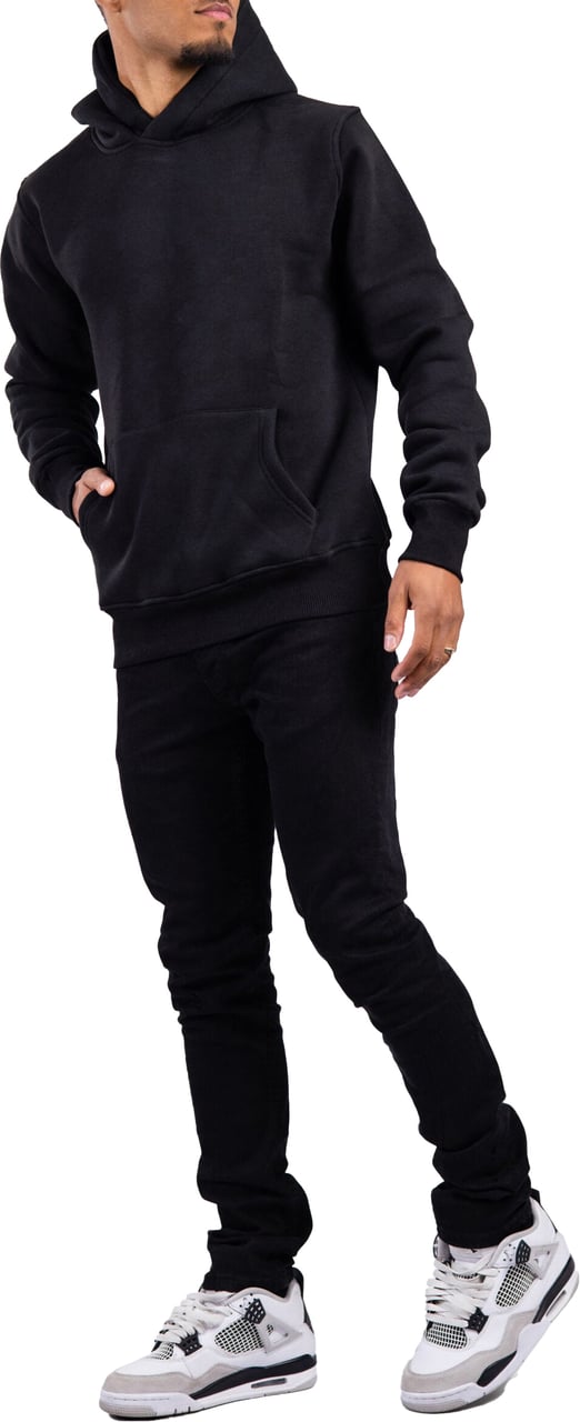 Richesse Rk Blank Hoodie Black Slimfit Zwart