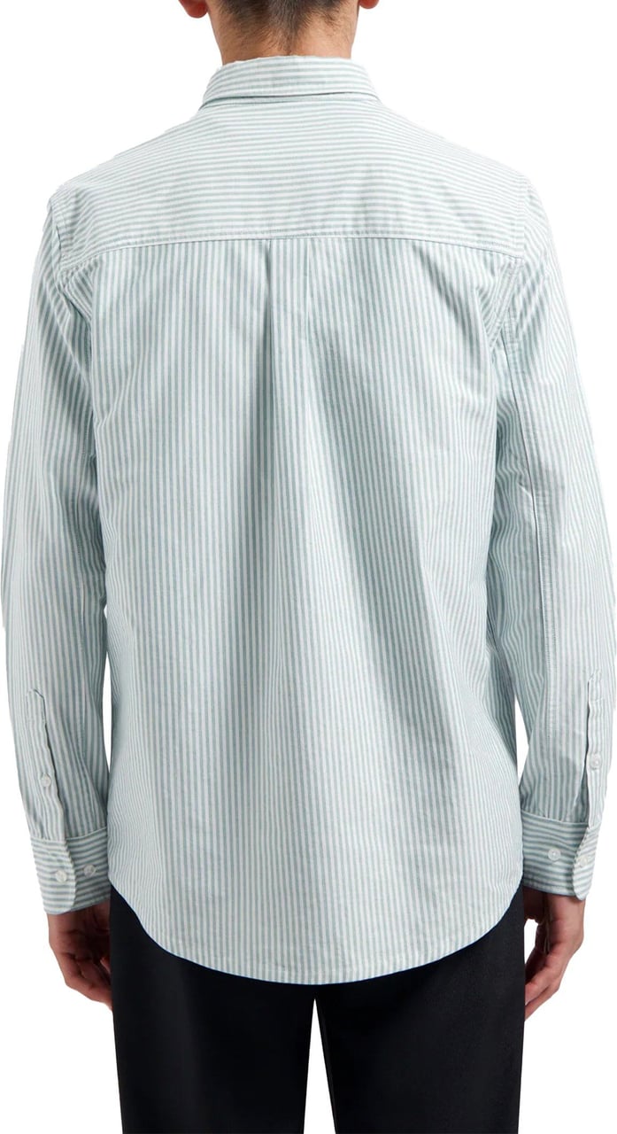 ØLÅF Oxford stripe blouses lichtgroen Groen