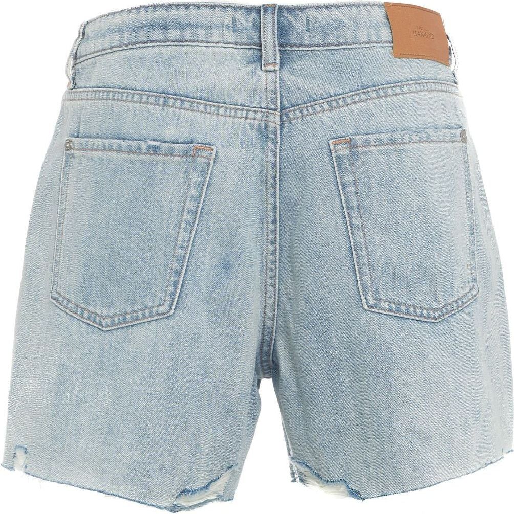 7 For All Mankind Denim shorts with frayed hem Blauw