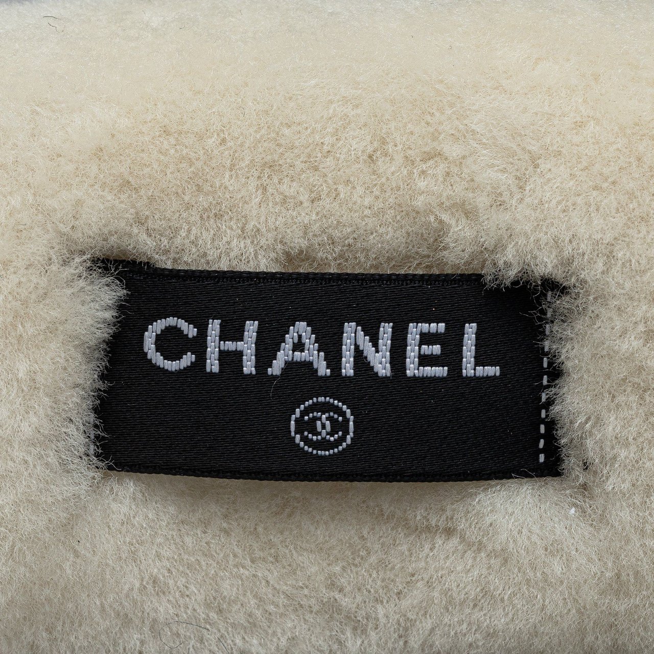Chanel Shearling Logo Headband Wit