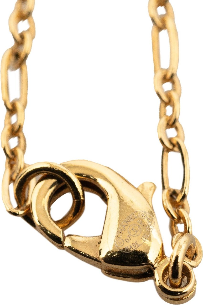 Chanel CC Faux Pearl Necklace Goud