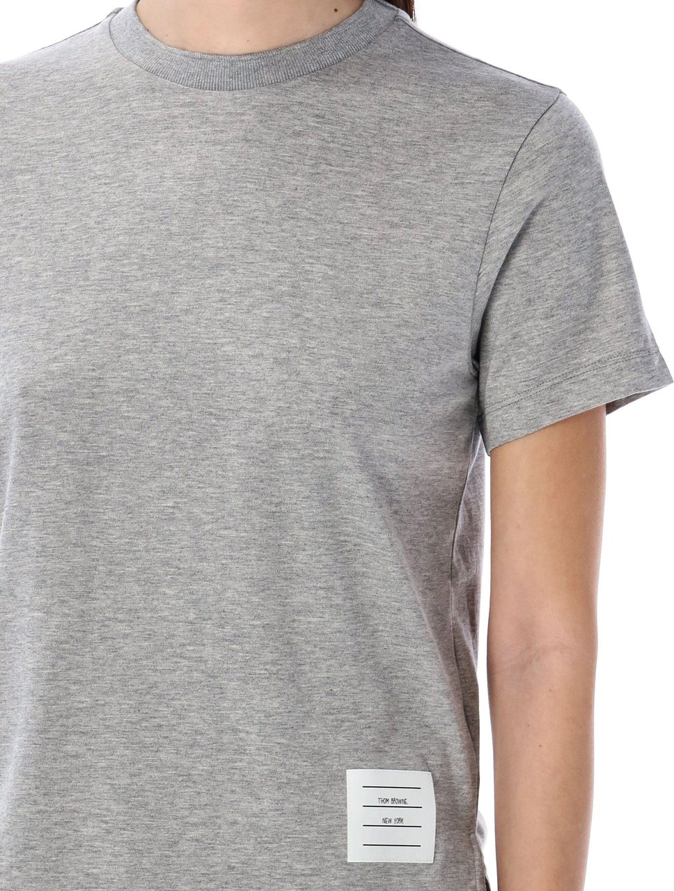 Thom Browne RELAXED FIT SS TEE WITH SIDE SLITS IN LT Blauw