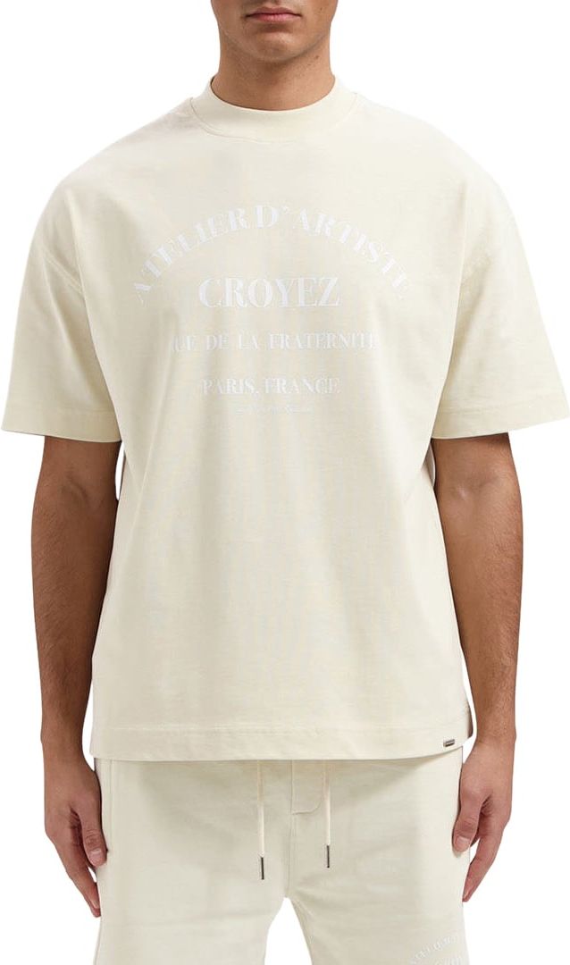 Croyez croyez atelier t-shirt - beige/white Beige