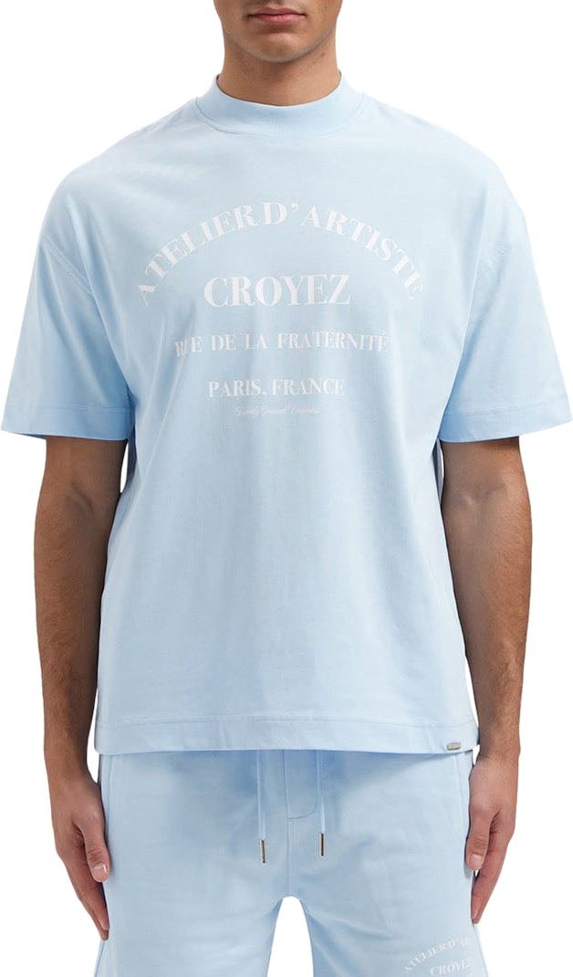 Croyez croyez atelier t-shirt - light blue/white Blauw