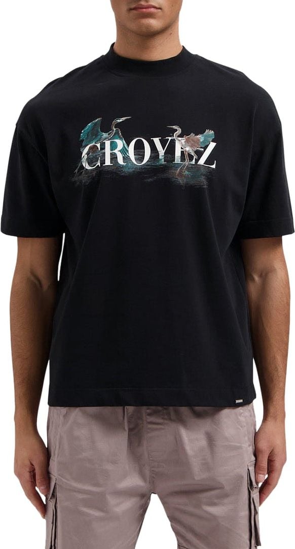 Croyez croyez blue heron t-shirt - vintage black Zwart