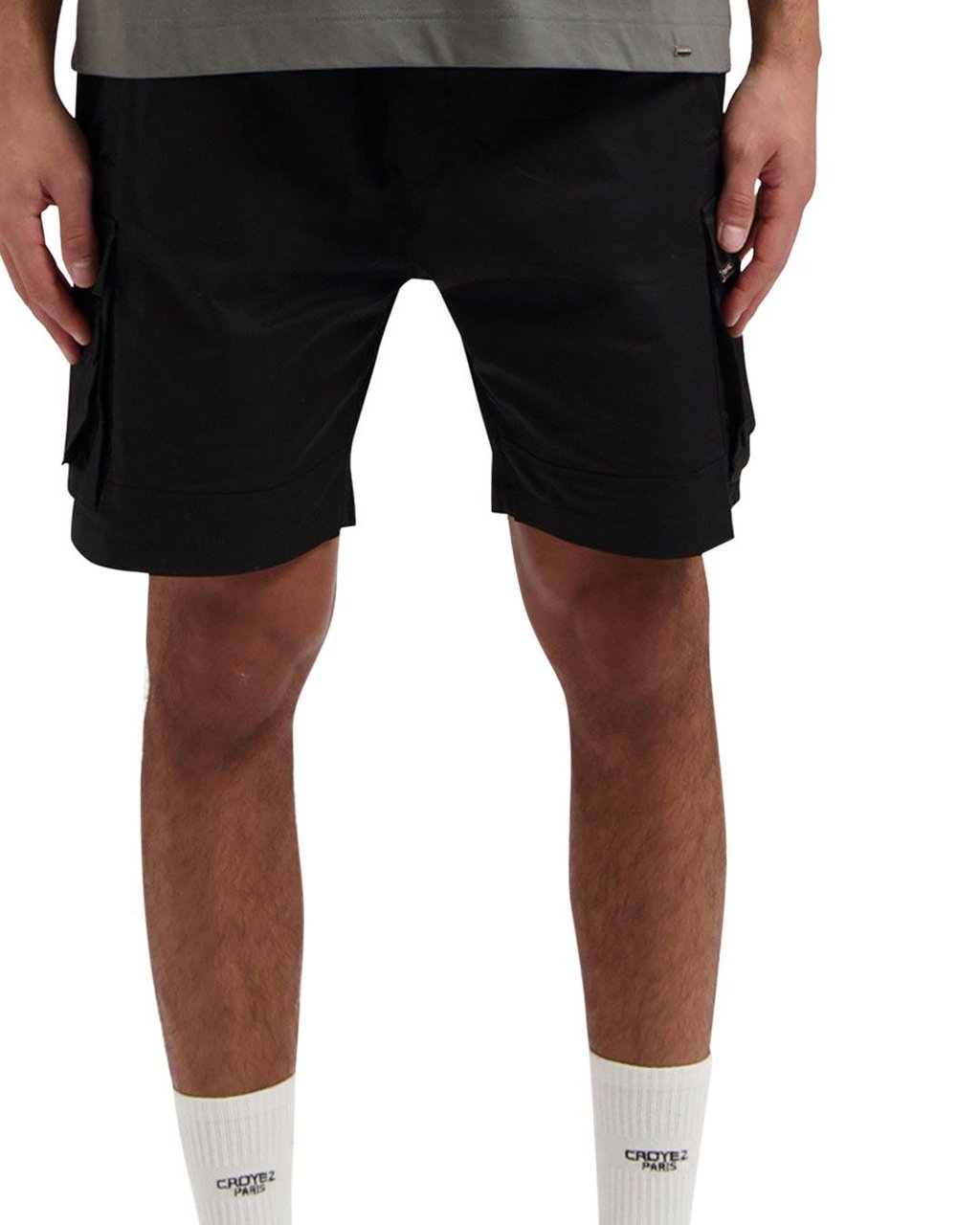 Croyez croyez parachute cargo shorts - vintage black Zwart