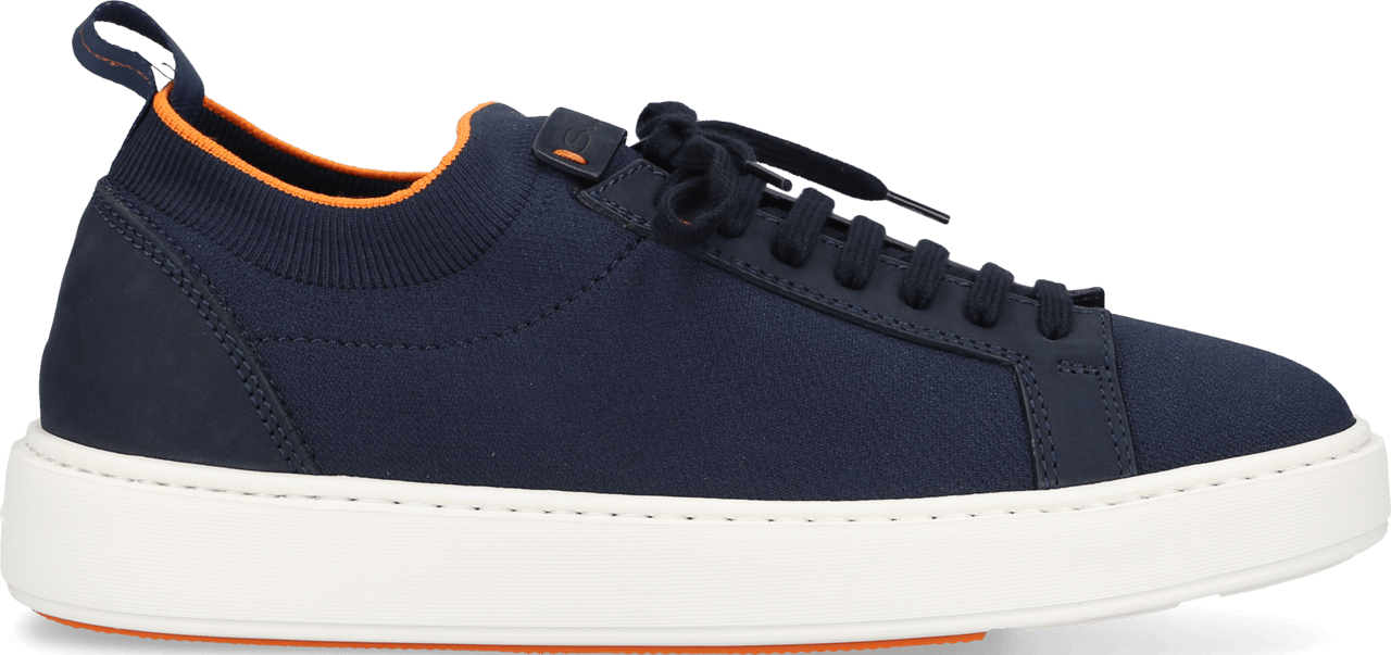 Santoni Low-top Sneakers Calfskin Textile Luca Blauw
