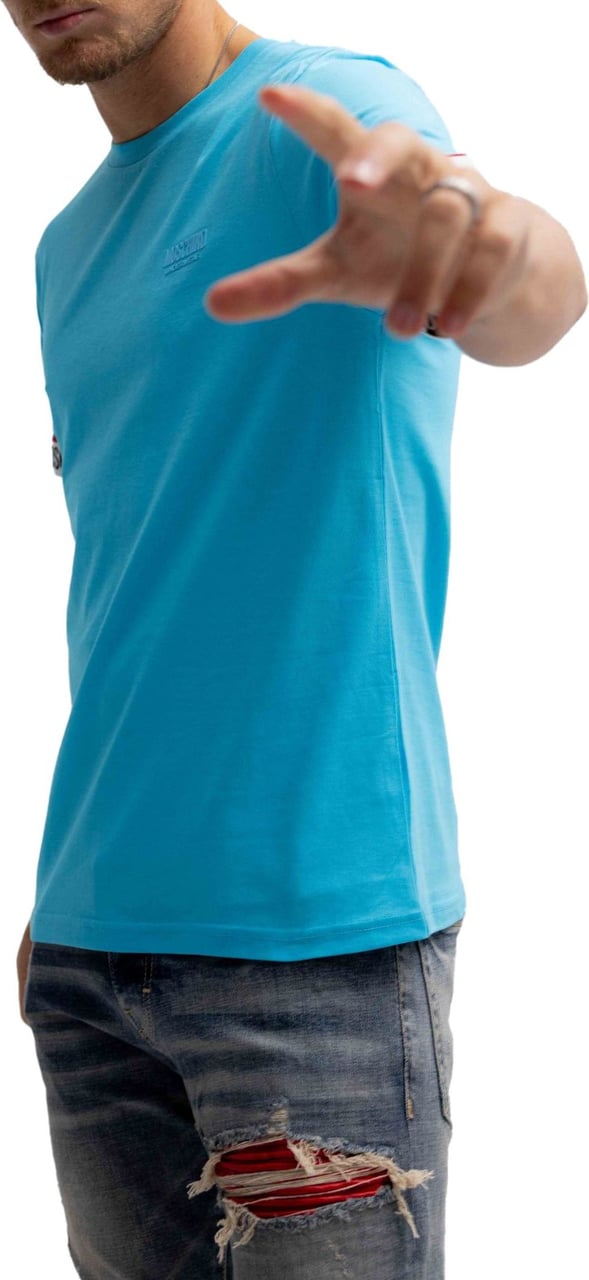 Moschino Basic T-Shirt Heren Blauw Blauw
