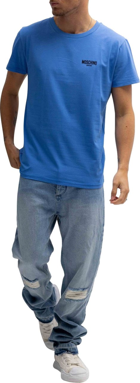 Moschino Swim T-Shirt Heren Blauw Blauw