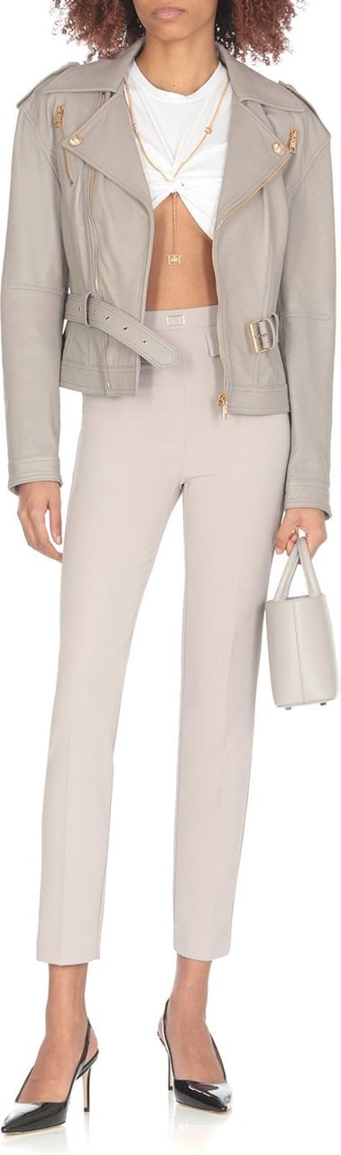 Elisabetta Franchi Trousers Grey Grey Zwart