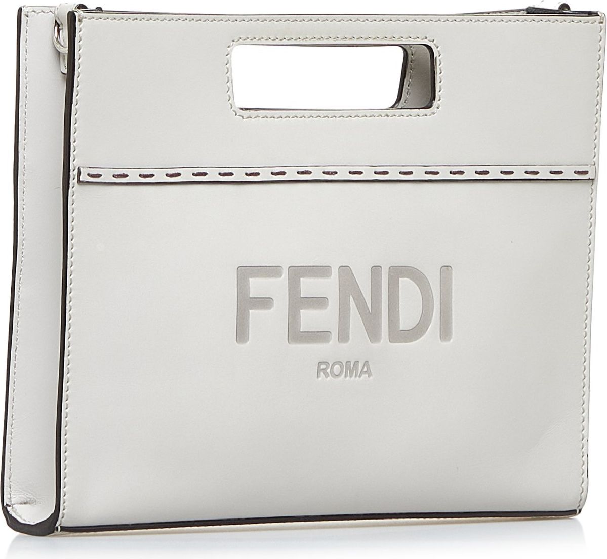 Fendi Mini Logo Debossed Shopper Bag Wit