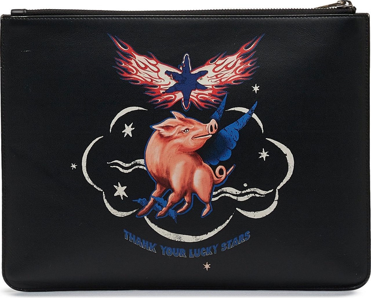Givenchy Zodiac Printed Leather Clutch Bag Zwart