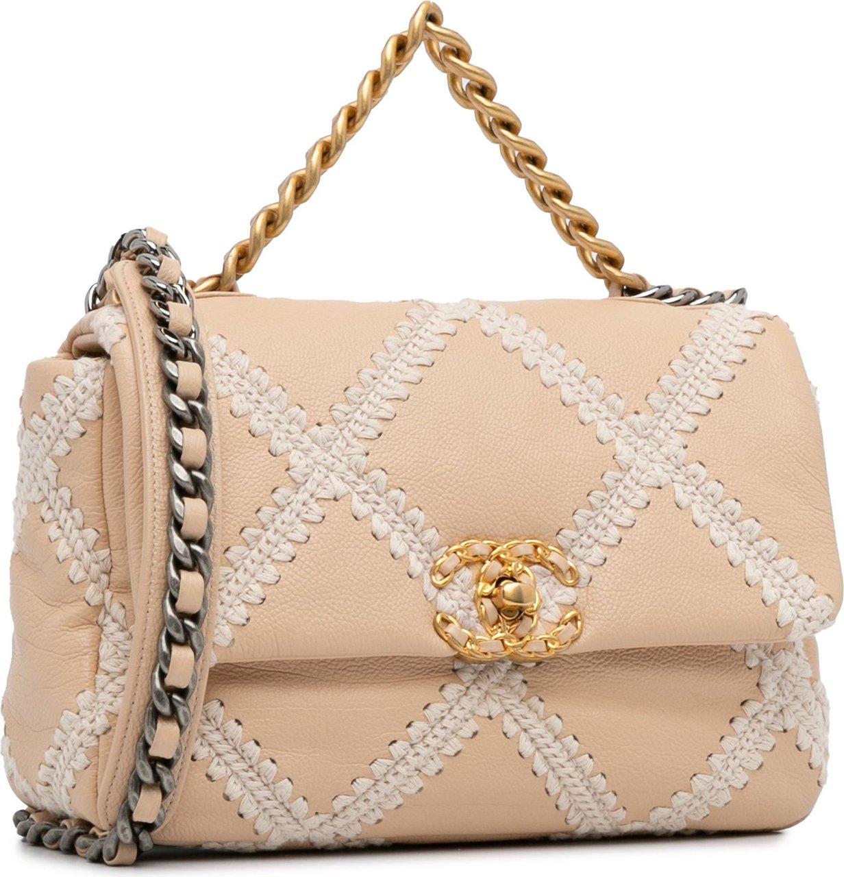 Chanel Medium Crochet and Calfskin 19 Flap Bag Bruin