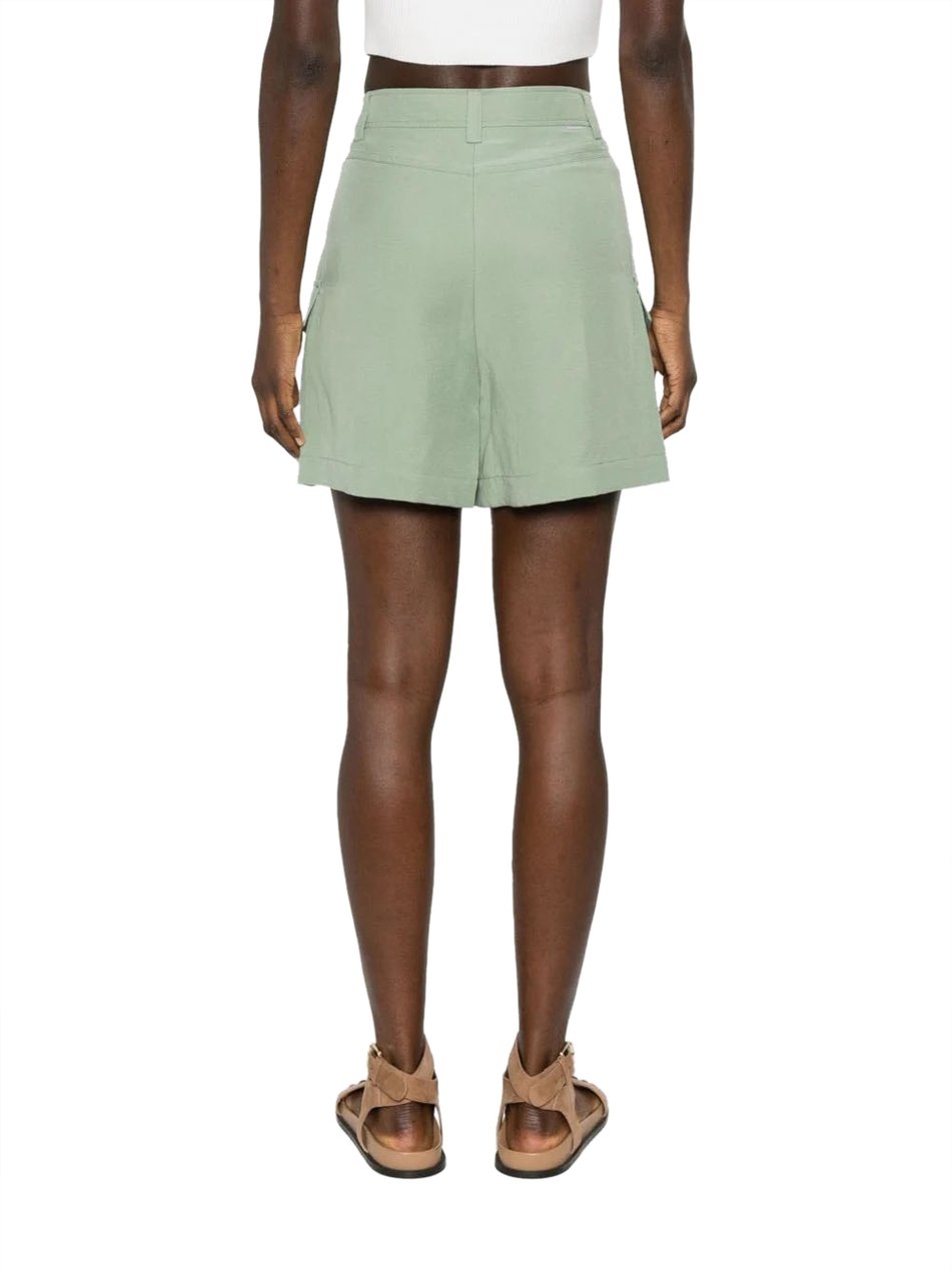 Woolrich viscose linen short lightgreen (lime) Groen