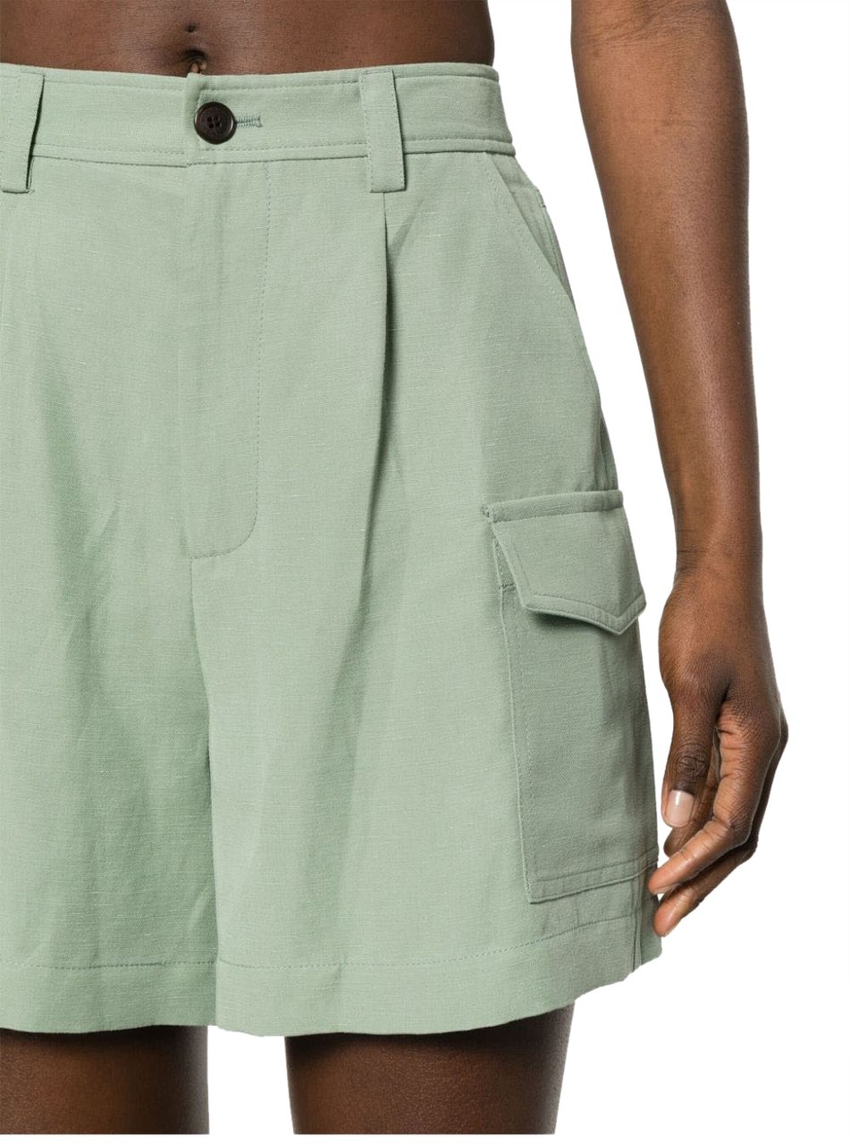 Woolrich viscose linen short lightgreen (lime) Groen