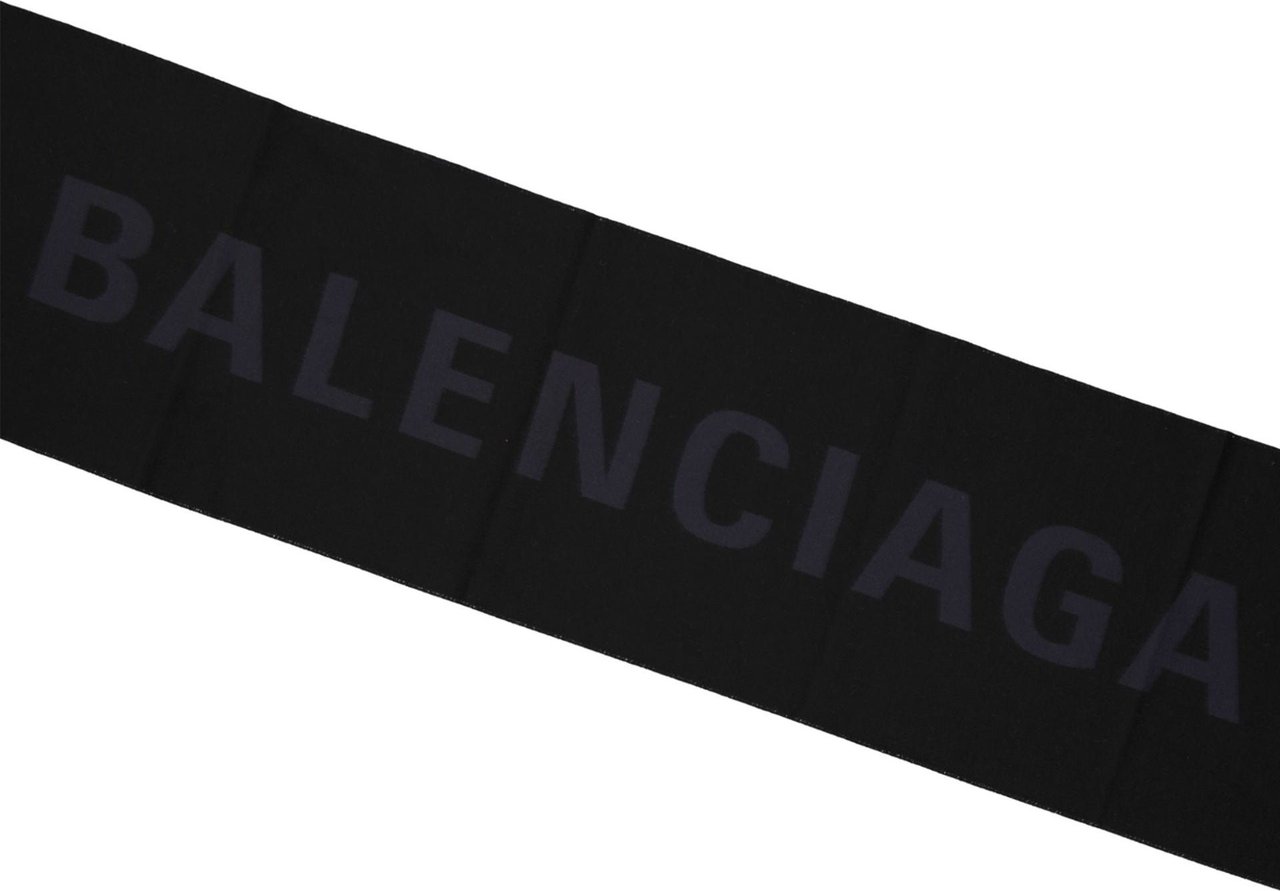 Balenciaga Balenciaga Logo Wool Scarf Blauw