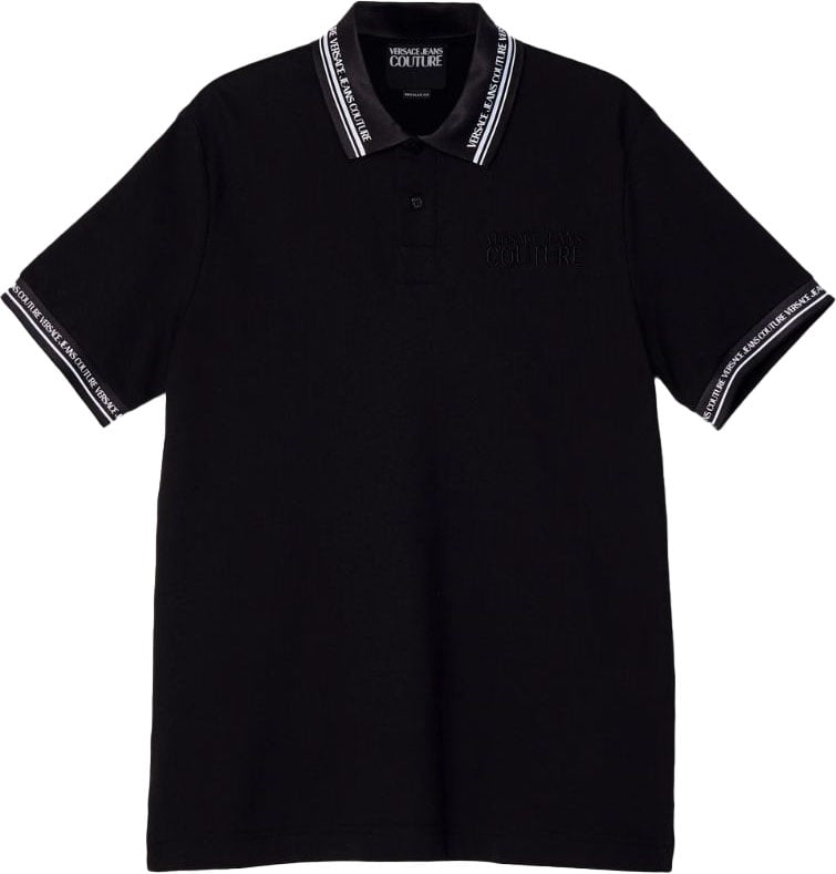 Versace Jeans Couture Versace Jeans Couture Poloshirt Monogram Black/White Zwart