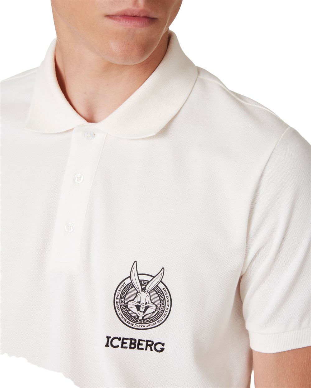 Iceberg Polo shirt with cartoon graphics and logo Beige