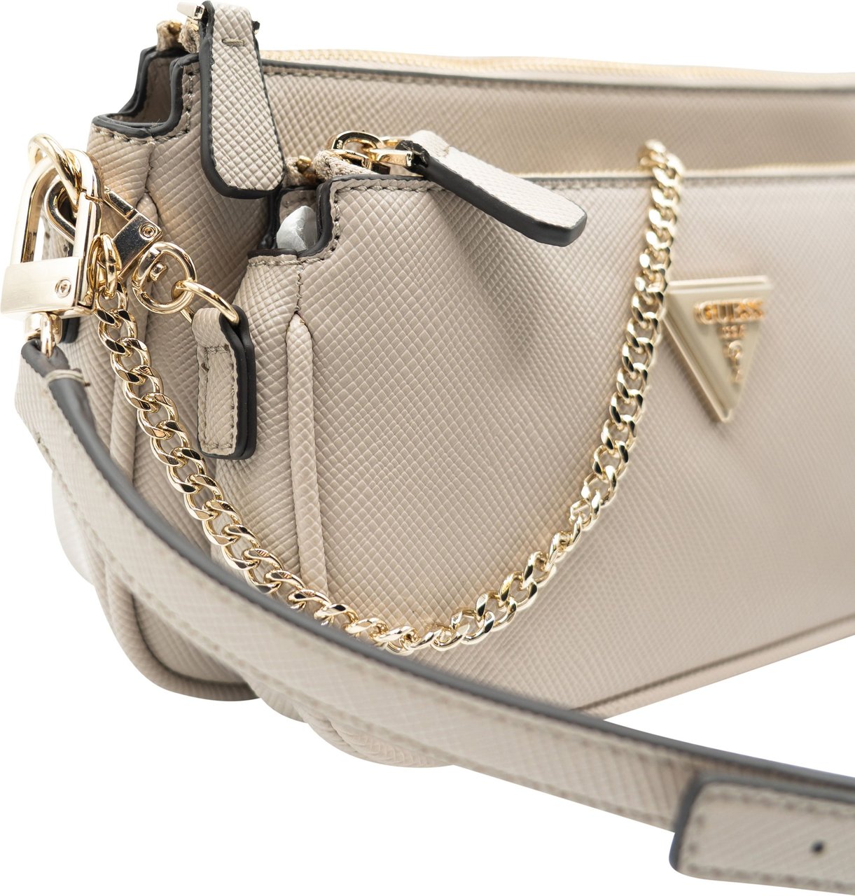 Guess Noelle Dbl Pouch Crossbody Taupe