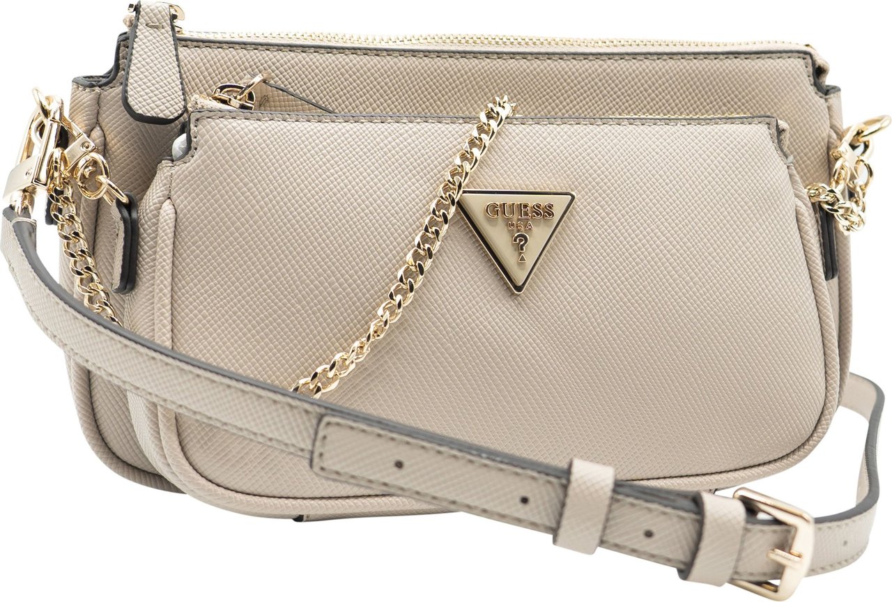 Guess Noelle Dbl Pouch Crossbody Taupe