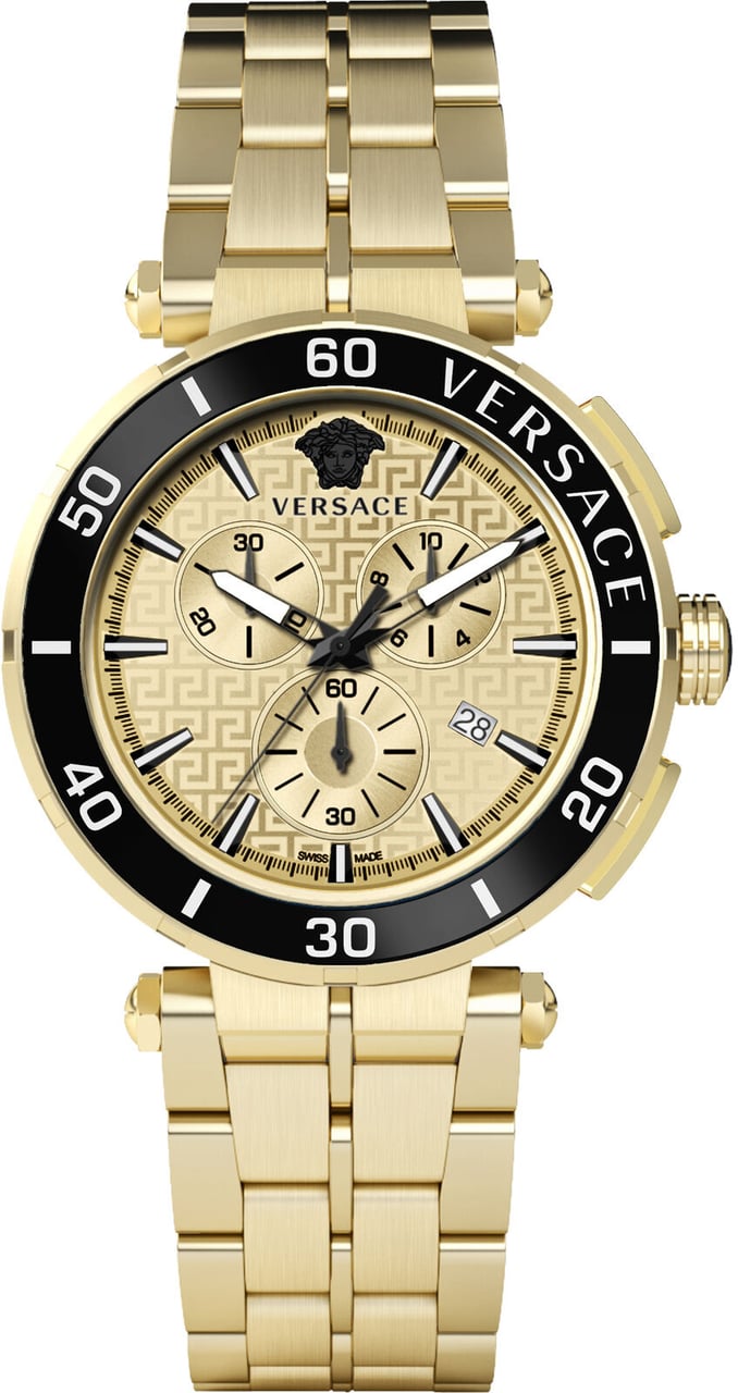 Versace VE3L00622 Greca Chrono horloge 45 mm Goud