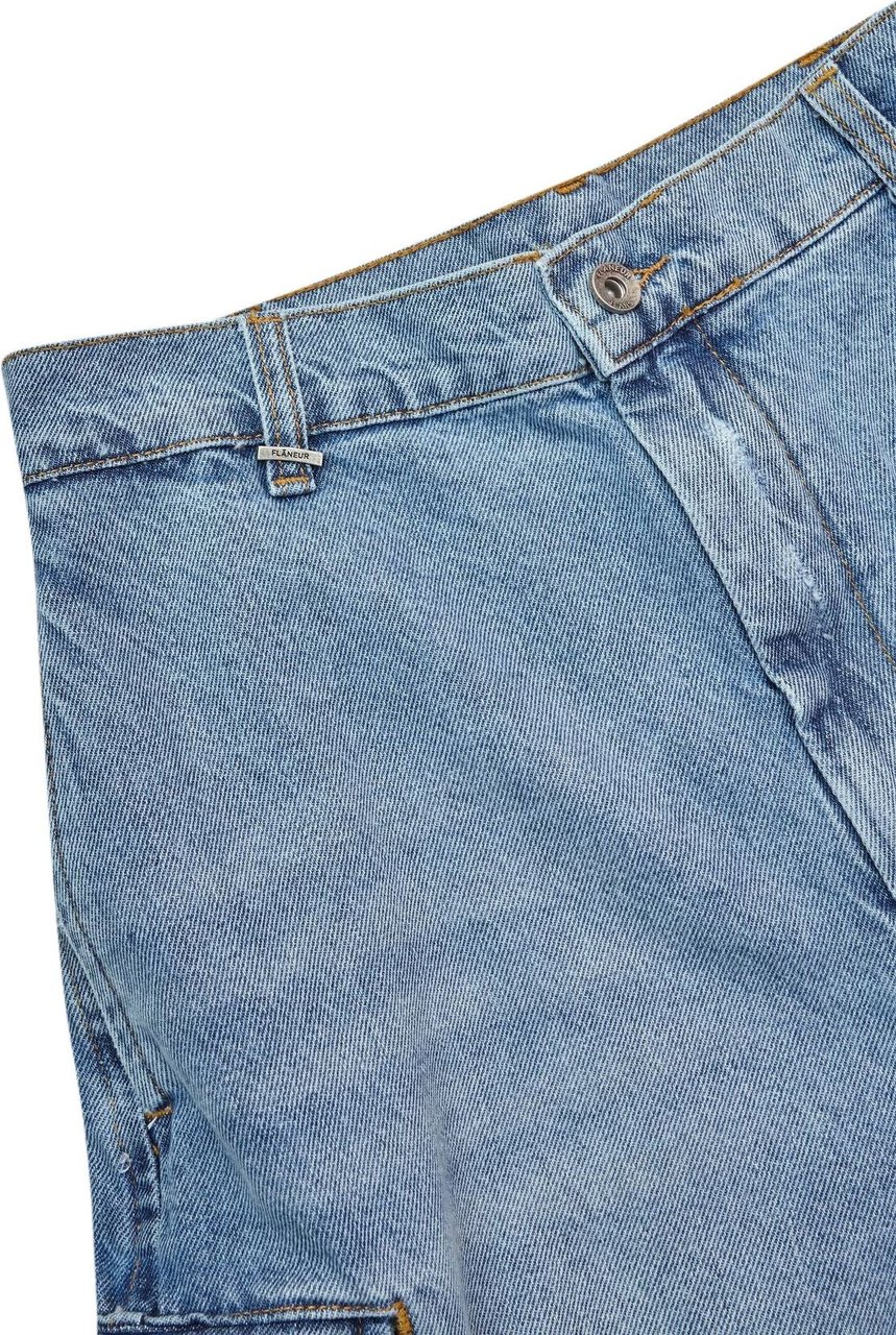 FLÂNEUR Pantalone Cargo Shorts Light Blu Blauw