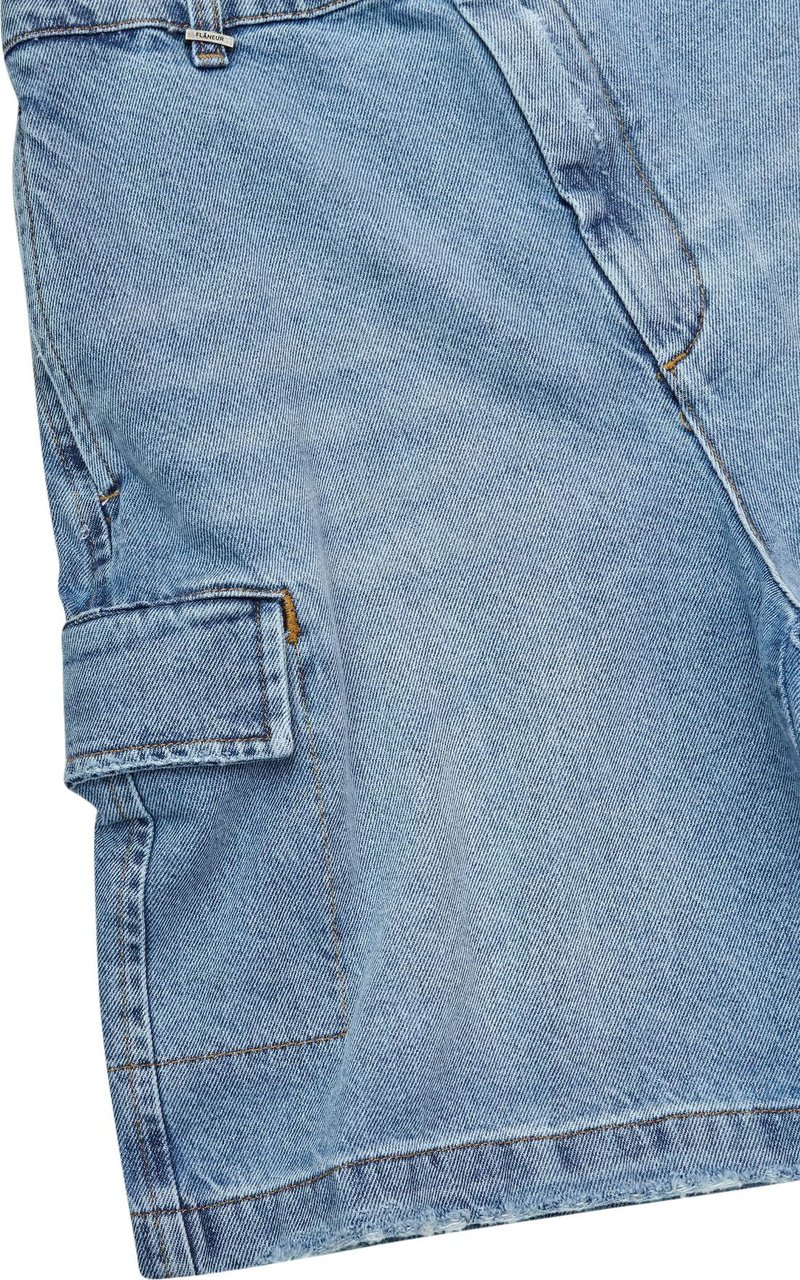FLÂNEUR Pantalone Cargo Shorts Light Blu Blauw