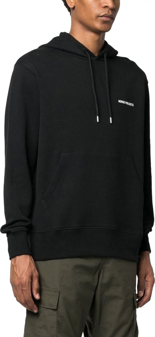 Norse Projects hoodie a logo imprime Zwart