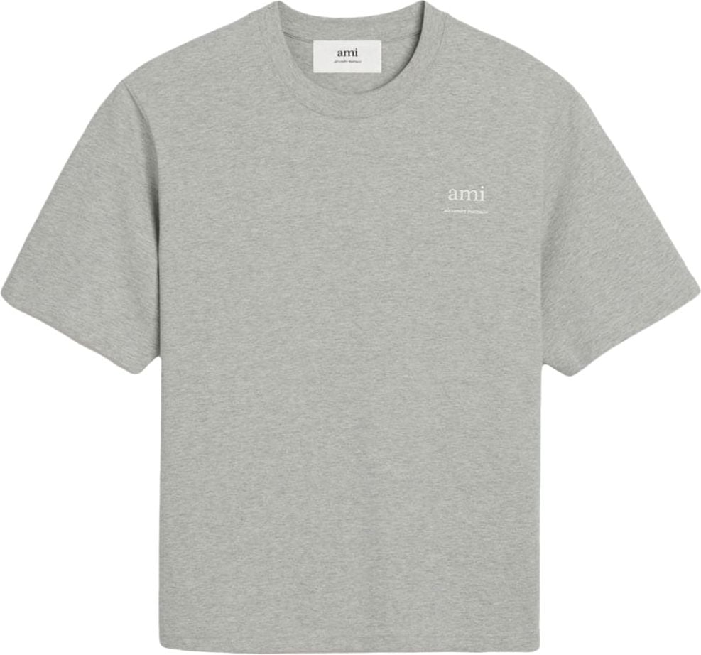 AMI Paris t shirt en coton a logo imprime 6 Grijs