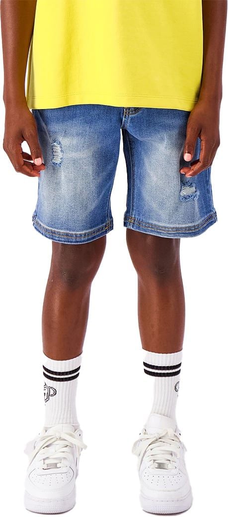 Black Bananas Jr. Straight Fit Denim Shorts Blauw