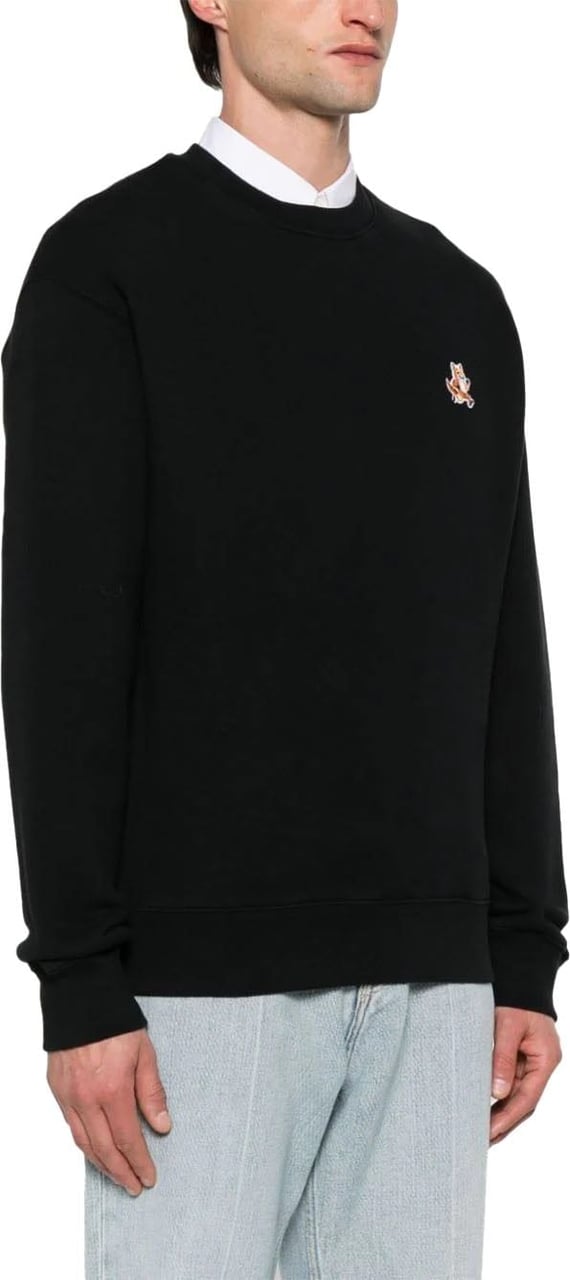Maison Kitsuné speedy fox patch comfort sweatshirt black Zwart
