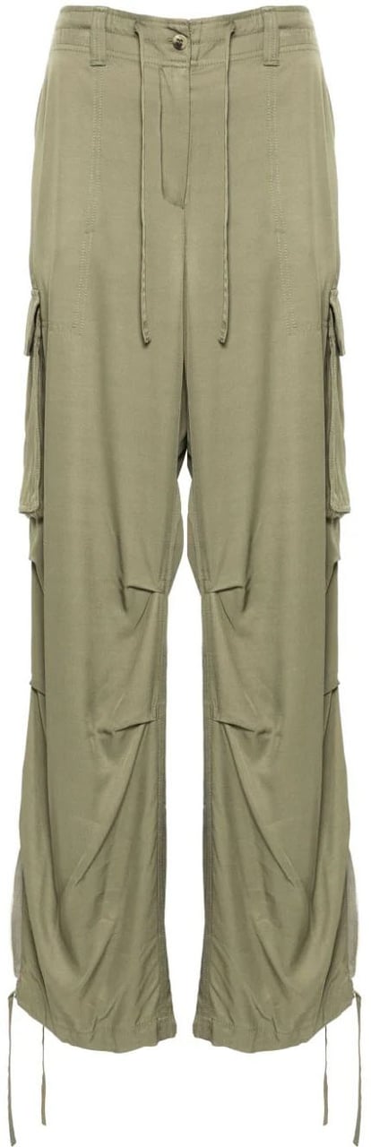 Golden Goose journey ws wide leg cargo pant darkgreen Groen