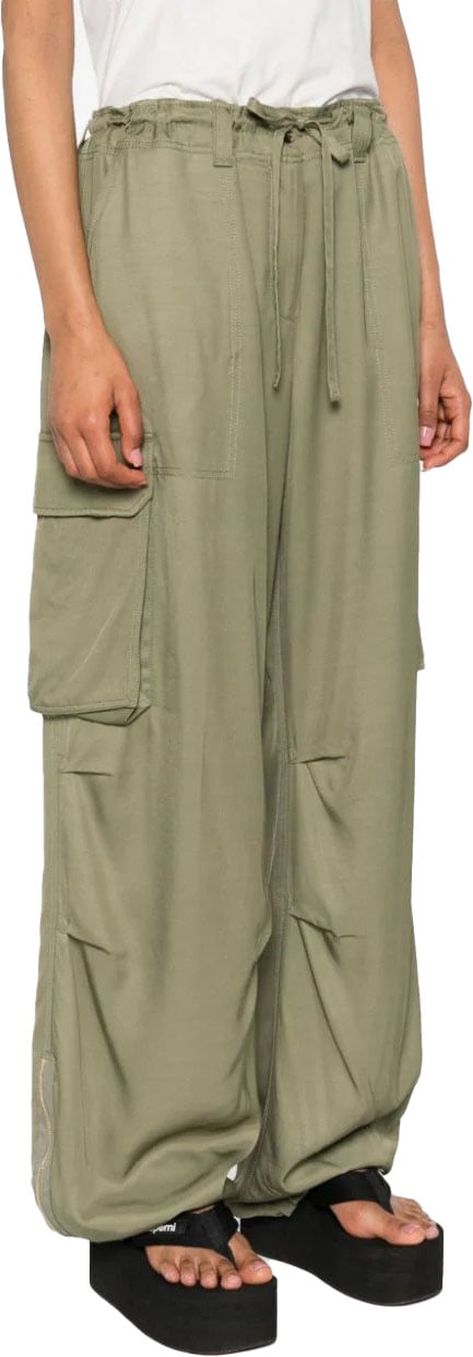 Golden Goose journey ws wide leg cargo pant darkgreen Groen