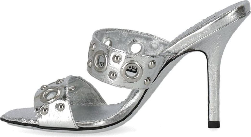 Dsquared2 Gothic Silver Heeled Sandal Silver Zilver