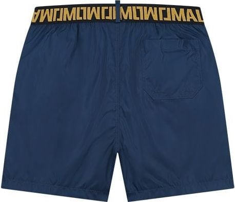 Malelions Malelions Men Venetian Swim Shorts - Navy/Gold Blauw