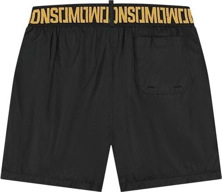 Malelions Malelions Men Venetian Swim Shorts - Black/Gold Zwart