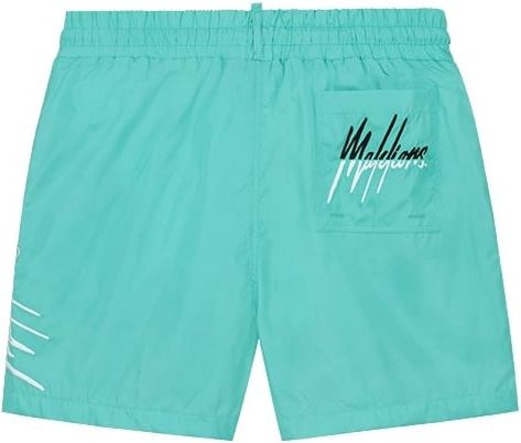 Malelions Malelions Men Split Swim Shorts - Turquoise/Black Blauw