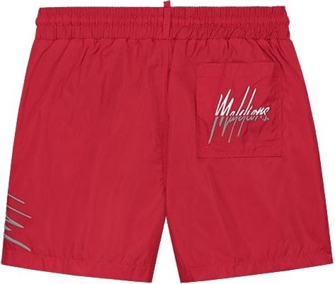 Malelions Malelions Men Split Swim Shorts - Red/Grey Rood