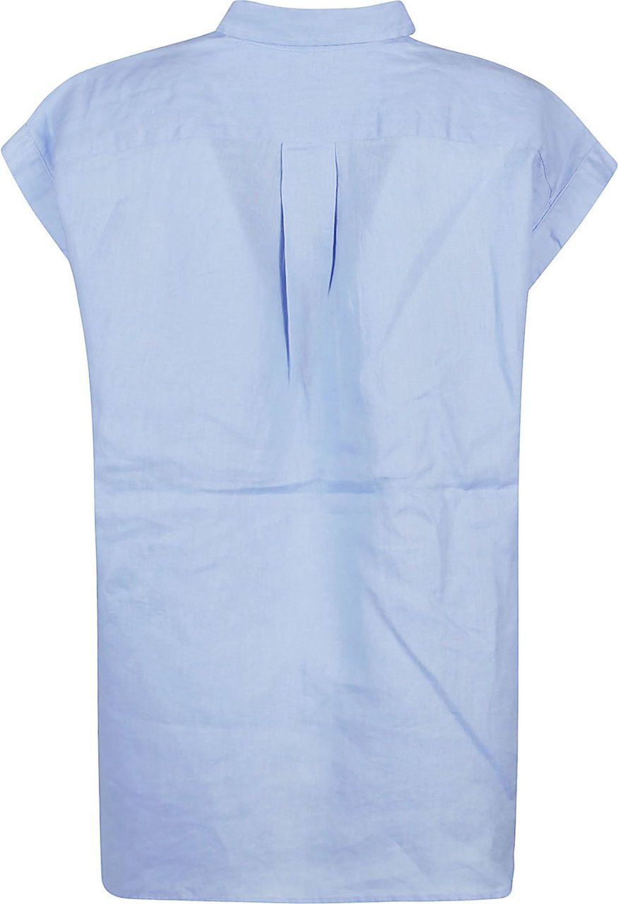 Ralph Lauren Short Sleeve Button Front Shirt Blue Blauw