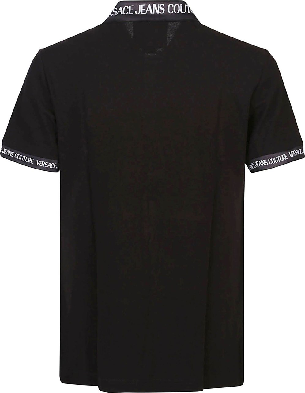 Versace Jeans Couture Watercolor Collar Short Sleeve Polo Shirt Black Zwart