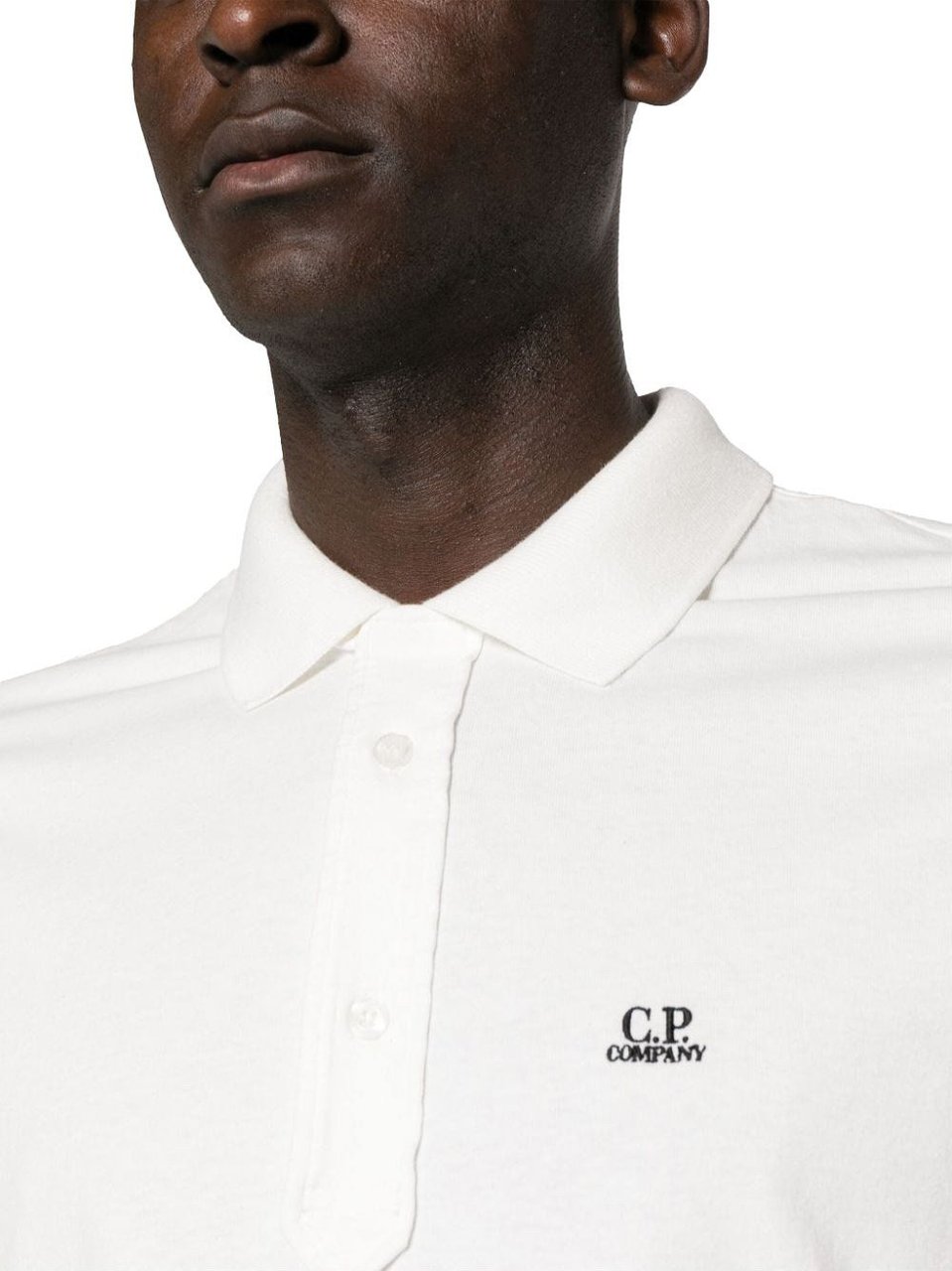 CP Company 1020 jersey polo shirt white Wit