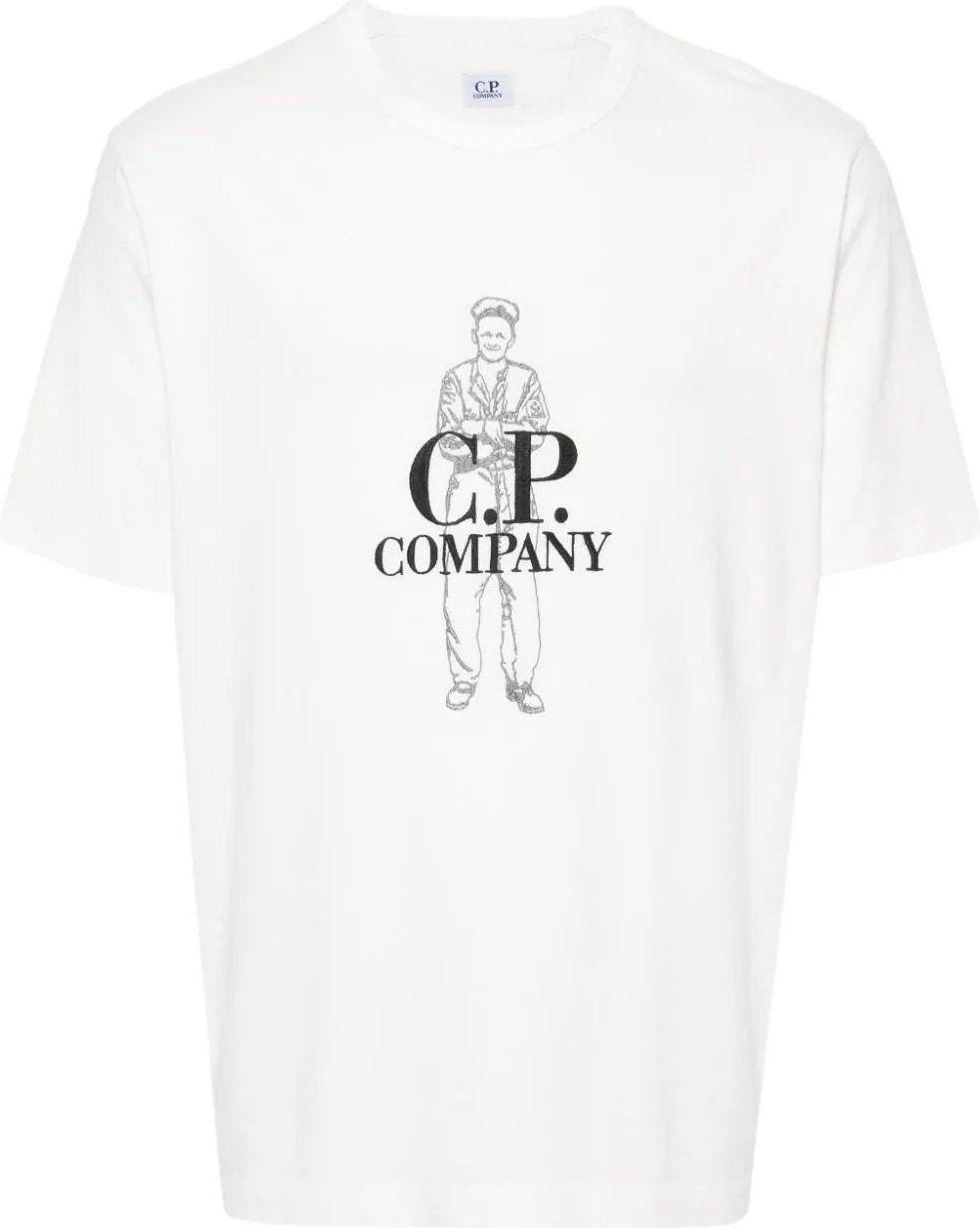 CP Company 1020 jersey british sailor t-shirt white Wit