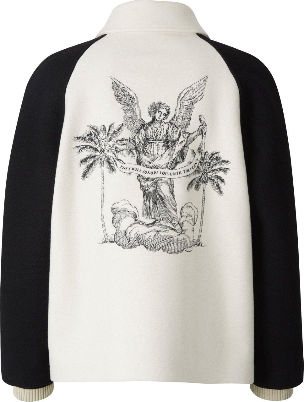 Palm Angels Wool Varsity Jacket Beige