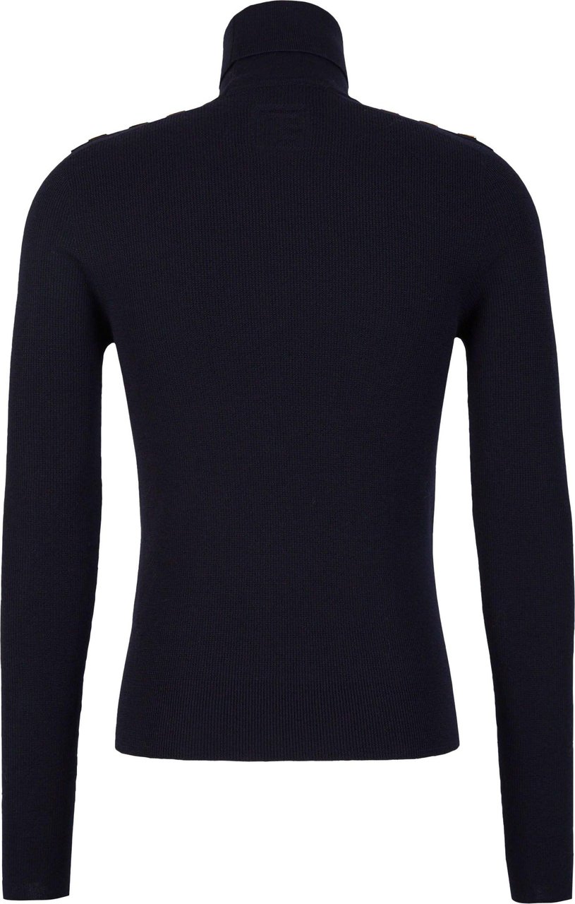 Balmain Wool Turtleneck Sweater Blauw
