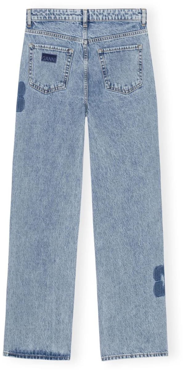 Ganni jeans blauw logo Blauw