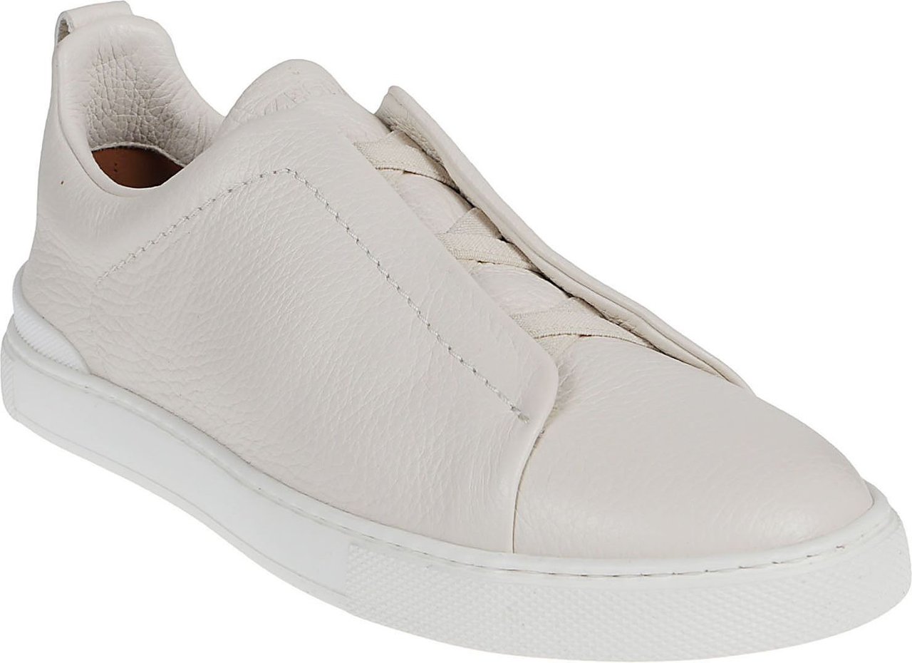 Zegna Triple Stitch Low Top Sneakers White Wit
