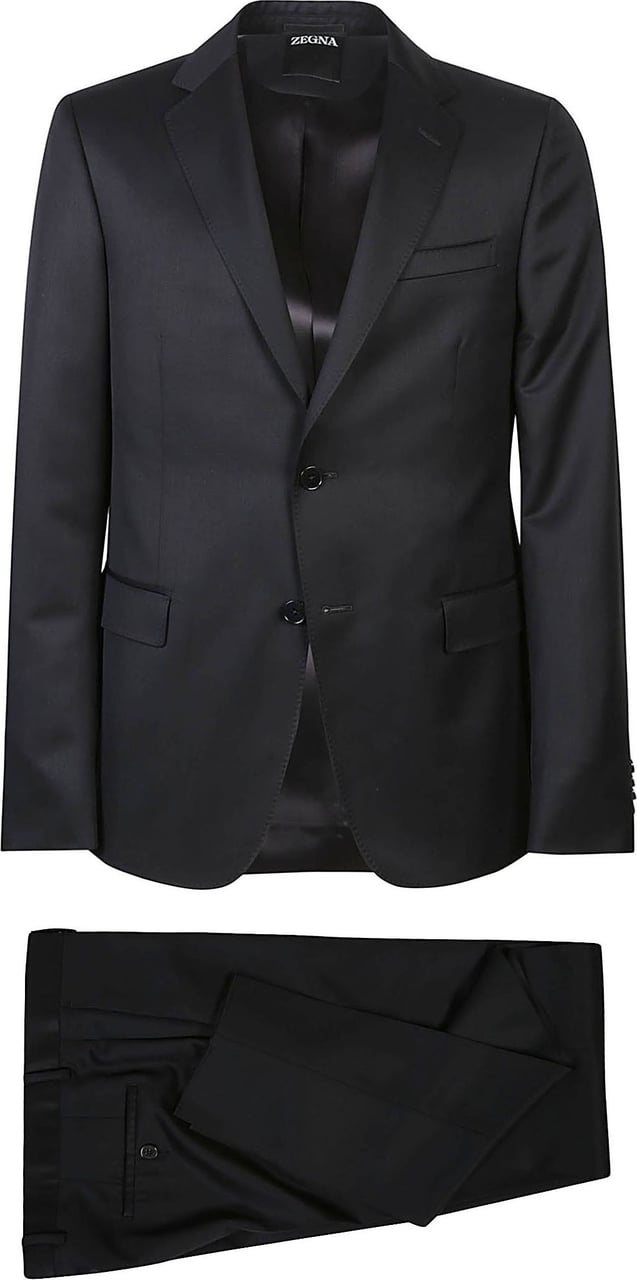 Zegna Suit Black Zwart