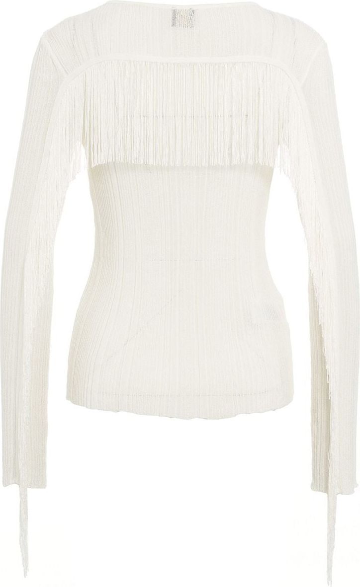 Pinko Lightweight cardigan with fringes Wit